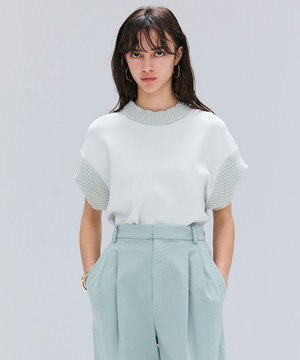 【洗える・Oggi 11月号掲載】LAURA / ドライタッチ異素材リブニット