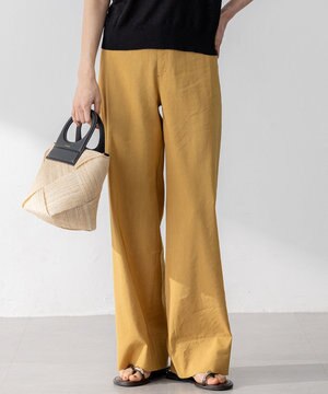  【Oggi5月号掲載/洗える】リネンレーヨンストレッチ ワイド パンツ