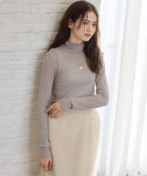 【SLOW/一部店舗限定】新色追加!シアーリブロンTEE タートルネック カットソー