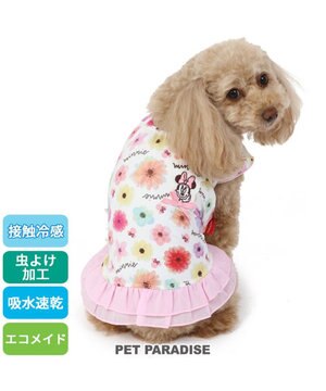  犬の服 春夏 ひんやり クール 接触冷感 虫よけ ディズニー ミニーマウス  花柄 タンクトップ 【小型犬】