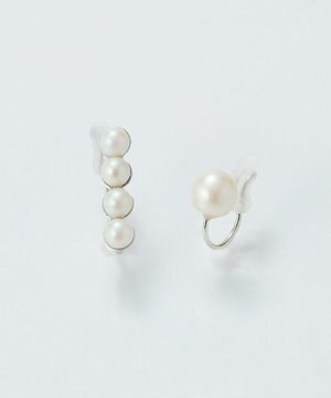  【金属アレルギー対応】2setラインパールイヤーカフ　シルバー/ニッケルフリー