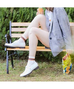  <ing>Tストラップタンクソールローファー