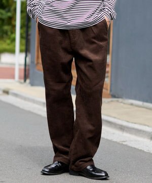  【ユニセックス着用ITEM/ウエストゴム/SMLサイズ展開】コーデュロイイージーストレートパンツ