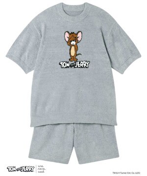  トムとジェリー × une nana cool なめらかふわふわプルオーバー&ハーフパンツセット