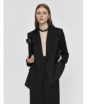  テクスチャードビスコース　ダブルブレステッドジャケット