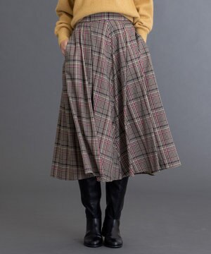 【洗える】シアーツイルチェック スカート