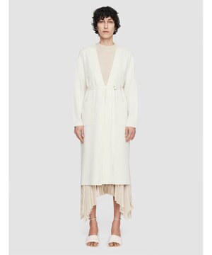  ウールシルクバイカラー　ロングカーディガン