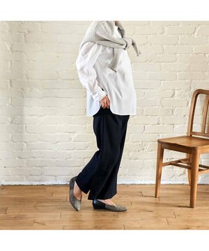  <ing>アシンメトリーカットフラットパンプス