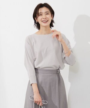 【洗える】 レーヨンエリートストレッチ ドルマンスリーブ ニット