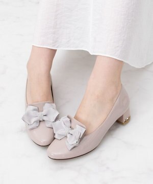  【Bridget Birkin】ヒールアップキラキラリボンローファー