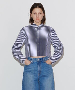  【Nave　洗える】クロップド シャツ