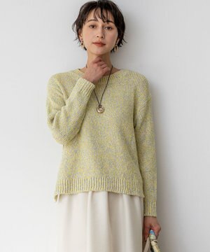 コットンコードミックス クロップド ニット