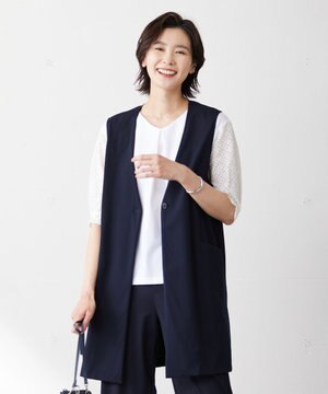  ハリプルライトジャージー ロング ジレ