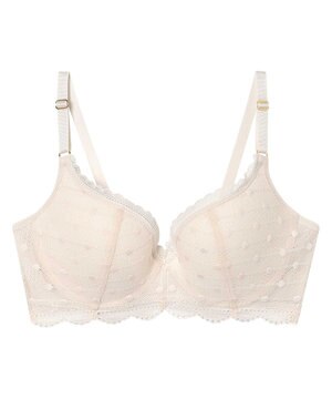  【リニューアル】 しなやかにフィット ポルカドットモールド 3/4カップブラ