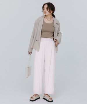  タックワイドパンツ