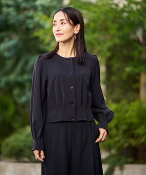  【セレモニーにも】コクーンフォルムカーディガンジャケット