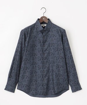  【キングサイズ・自然な光沢感】コットンビエラフラワープリント シャツ