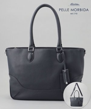  日本製【PELLE MORBIDA】2WAY シュリンクレザートートバッグ