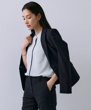  【接触冷感・防シワ・速乾・洗える】レーヨンライクトロ テーラードジャケット