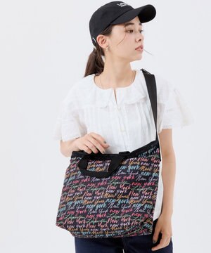  DELUXE EASY CARRY TOTE/NYCスクリプトブラック