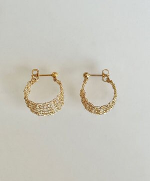  【手編み/K14gf】leaf pierce ピアス