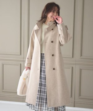  【古畑星夏さん着用】スタンドネックウールライク コート