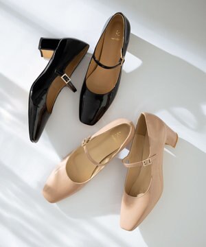  ビジューバックルメリージェーン パンプス