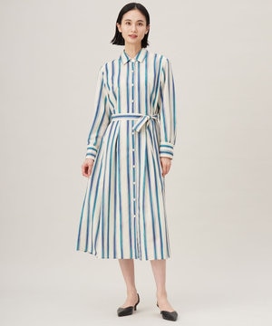 【カタログ掲載・洗える】ストライププリント ワンピース