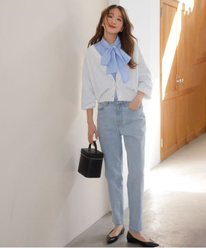 センタープレステーパードデニム