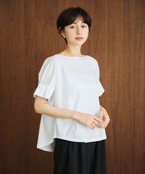  【乾燥機可能/接触冷感】タックスリーブカットソー