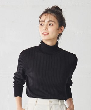 【洗える】アンチピリングリブ ニット