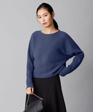  【洗える】 ソフトカシミヤミックス ドルマンスリーブニット