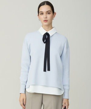  コットンポリエステルスムース  プルオーバー ニット