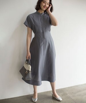  【洗える・ドライタッチ】シアーボイルフロントタック ワンピース