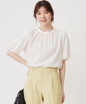  【洗える】シアーストライプ ブラウス