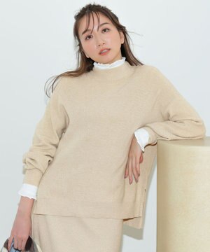  CICA加工 ビューティ畔ボトルネック ニット