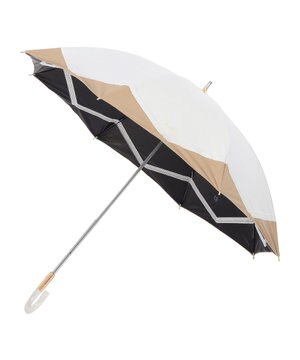 未使用品】フルラ ボーダー 晴雨兼用 折り畳み傘 日傘 レッド 未使用品