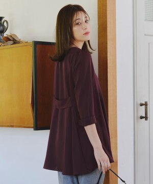 【小倉優子さん着用】【洗える】バックフレアチュニック