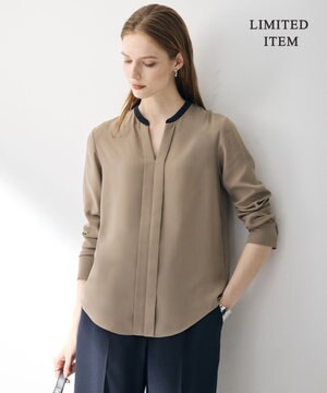  【6/12-6/28期間限定・受注生産・WEB限定】BackSatinAmunzen キーネックブラウス