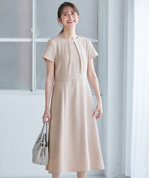  【WEB・一部店舗限定】リネンライクポリエステル ワンピース