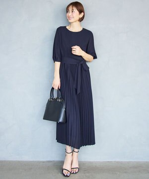  【セレモニー・オケージョン】シフォンプリーツ ワンピース