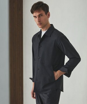  カジュアルセットアップ対応【洗える/ストレッチ】YUNSA シャツアウター