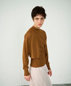  ショートドルマンニットカーディガン