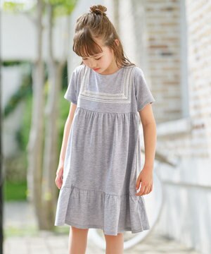  【UVカット】【110-140㎝】セーラーレース ワンピース