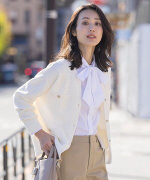  【洗える】DAILY TWEED ニット アウター