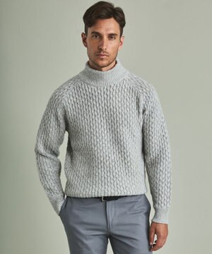  【LANEROSS】ミドルゲージモックネック ニット