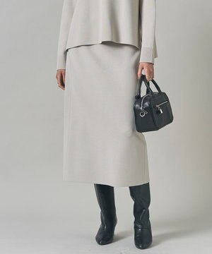  【洗える】 シンセティックダブルフェイス ニットタイトスカート