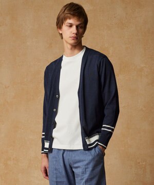  【エコ素材/軽量/通気性/速乾性】ペーパーヤーンニット カーディガン