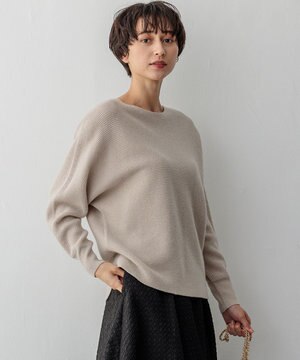  【洗える】ラメウール ドルマンスリーブ ニット