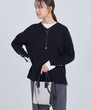  【WEB限定】セミウーステッド Vネックニットプルオーバー